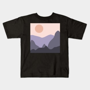 Retro Abstract Mountain and Desert at Dusk Vibes Kids T-Shirt
